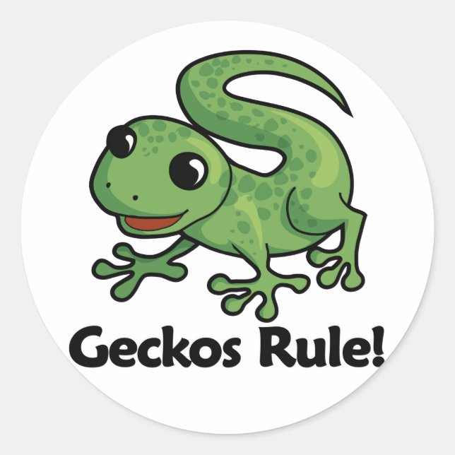 Pegatina Redonda ¡Geckos Regla! (Anverso)