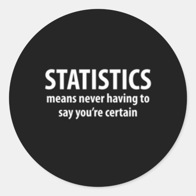 Pegatina Redonda Geek de ciencias de matemáticas de estadísticas (Anverso)