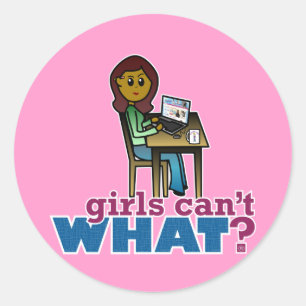 Pegatina Redonda Geek de la computadora - Oscuro