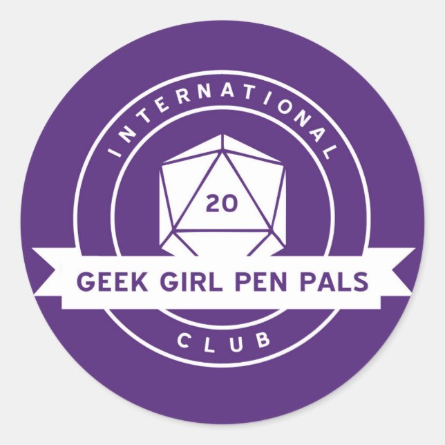 Pegatina Redonda Geek Girl Pen Pals Stickers (Anverso)