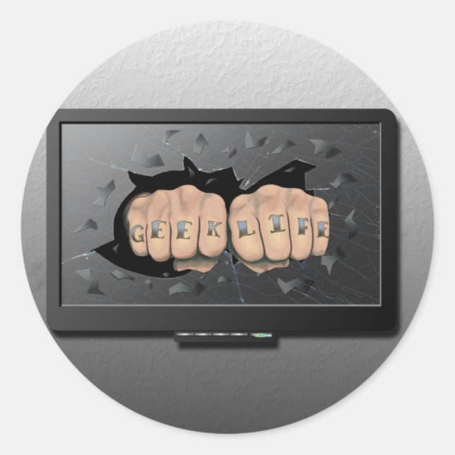 Pegatina Redonda Geek Life (Anverso)