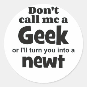 Pegatina Redonda Geek newt bf