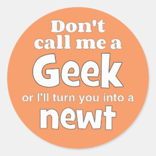 Pegatina Redonda Geek newt wf