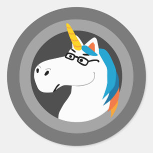 Pegatina Redonda Geekicorn