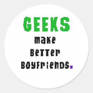 Pegatina Redonda Geeks Hagan Mejores Boyfriend