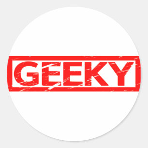 Pegatina Redonda Geeky Stamp
