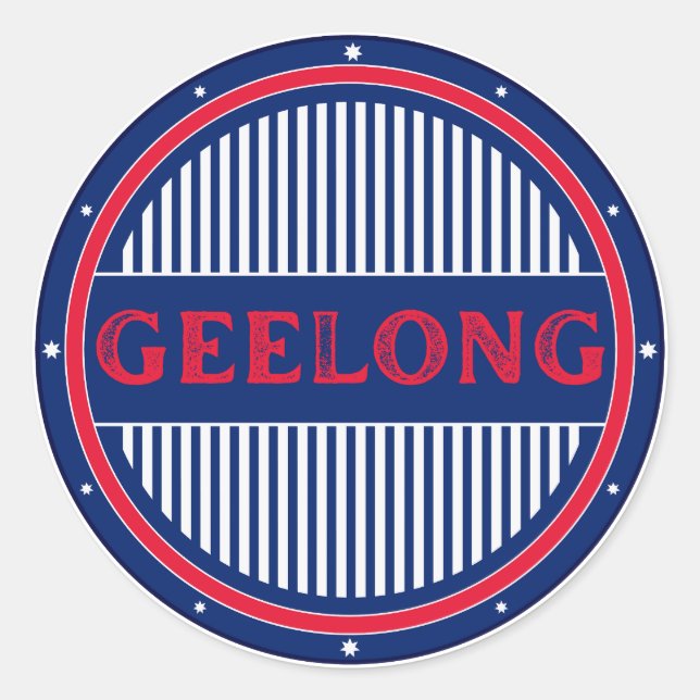 Pegatina Redonda Geelong City Pride Emblem – Australian Identity (Anverso)