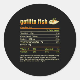 Pegatina Redonda Gefilte Fish Nutrition Facts Familiar Coincidiendo