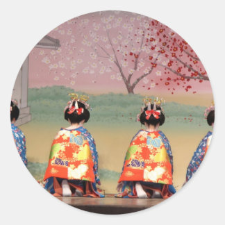 Pegatina Redonda Geisha Row