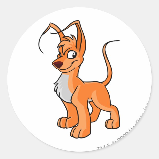 Pegatina Redonda Gelert Naranja (Anverso)