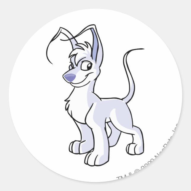 Pegatina Redonda Gelert White (Anverso)