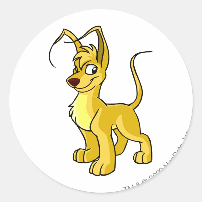 Pegatina Redonda Gelert Yellow (Anverso)