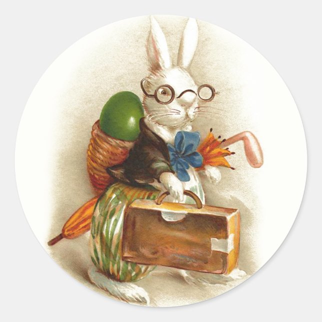 Pegatina Redonda Gelukkig Paaschfeest Pascua Vintage holandesa (Anverso)