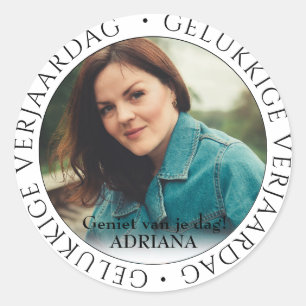 Pegatina Redonda gelukkige verjaardag