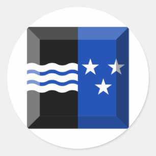 Pegatina Redonda Gema de la bandera de Aargau