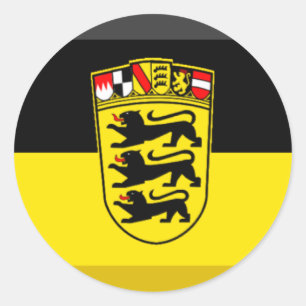 Pegatina Redonda Gema de la bandera de Baden-wurttemberg