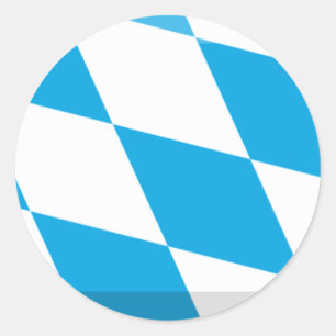 Pegatina Redonda Gema de la bandera de Baviera