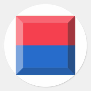 Pegatina Redonda Gema de la bandera de Tesino