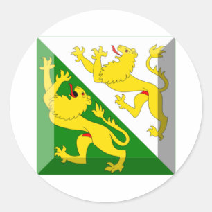 Pegatina Redonda Gema de la bandera de Thurgau