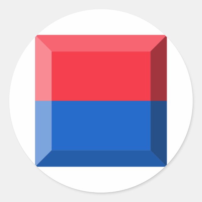 Pegatina Redonda Gema de la bandera del Tesino (Anverso)