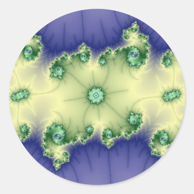 Pegatina Redonda Gema Rara - Fractal (Anverso)