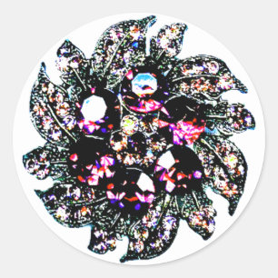 Pegatina Redonda Gemas y joyas