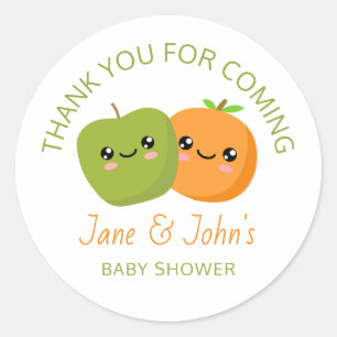 Pegatina Redonda Gemelos Baby Shower