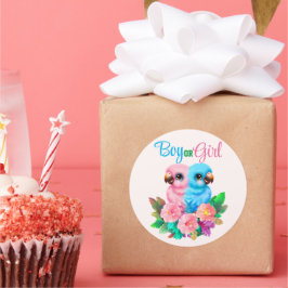 Pegatina Redonda Gemelos de loro para bebés