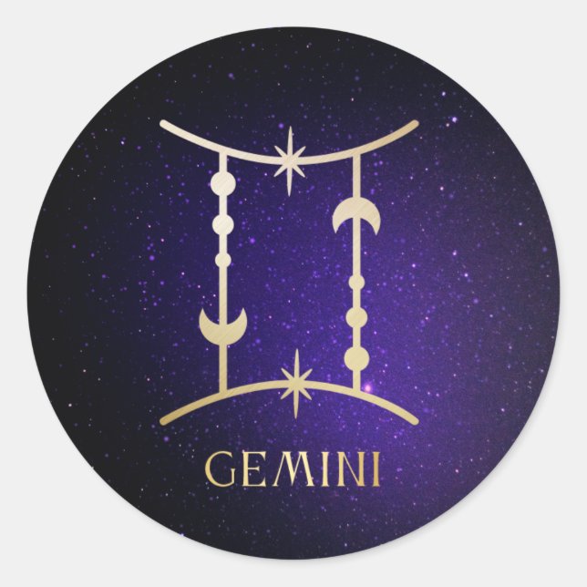 Pegatina Redonda Gemini (Anverso)