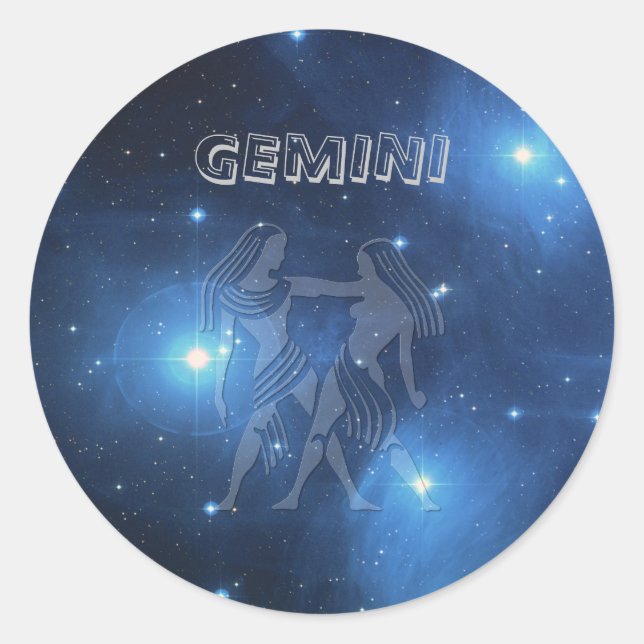 Pegatina Redonda Gemini (Anverso)