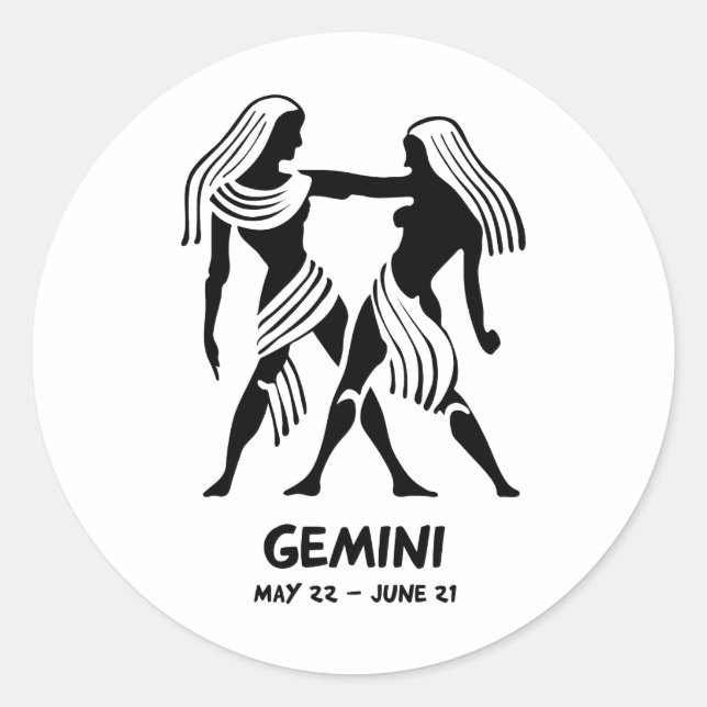 Pegatina Redonda Gemini (Anverso)