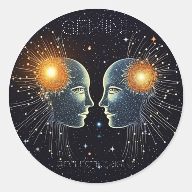 Pegatina Redonda Gemini (Anverso)