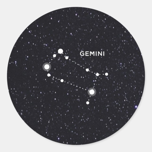 Pegatina Redonda Gemini (Anverso)