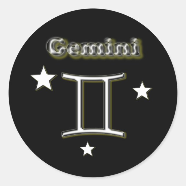 Pegatina Redonda Gemini (Anverso)