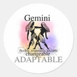 Pegatina Redonda Gemini Acerca De Ti