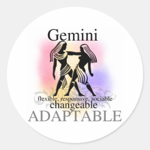 Pegatina Redonda Gemini Acerca De Ti