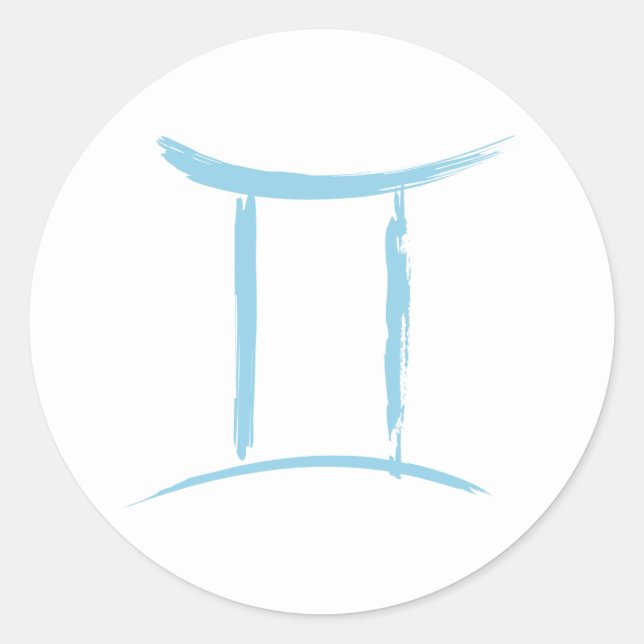 Pegatina Redonda GEMINI gemelos Dualidad Rótulo Zodiaco Astrología  (Anverso)