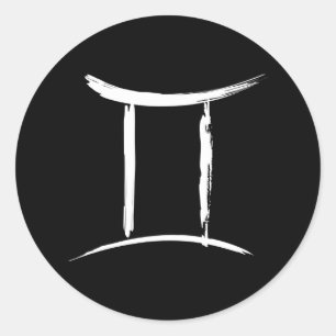 Pegatina Redonda GEMINI Los Gemelos Signo Zodiacal Astrología