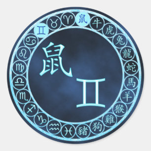 Pegatina Redonda Gemini/Rat