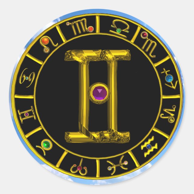 PEGATINA REDONDA GÉMINIS (Anverso)