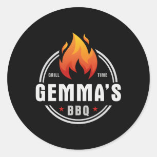 Pegatina Redonda Gemma'S Bbq