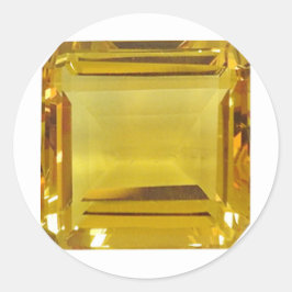 Pegatina Redonda Gemstone amarillo