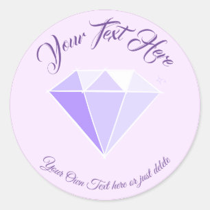 Pegatina Redonda Gemstone Diamante. Joyería. Aniversario de 60 Boda