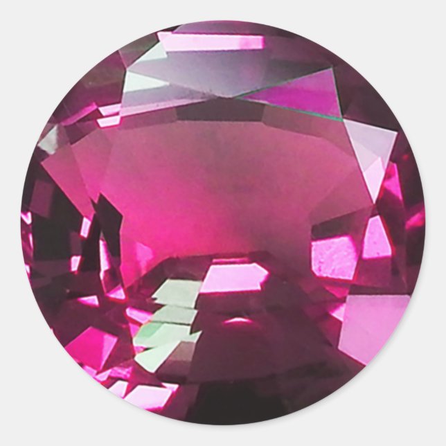 Pegatina Redonda Gemstone púrpura (Anverso)