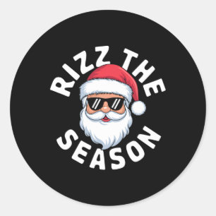 Pegatina Redonda Gen Alpha Jerga Santa Rizzler Navidades Rizz The S