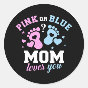 Pegatina Redonda Gender reveal mom