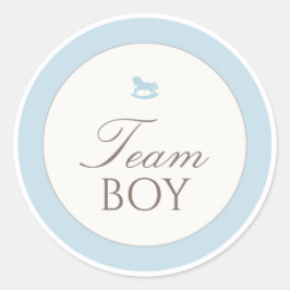 Pegatina Redonda Gender Reveal Voting Team Boy Teddy Bear Sticker