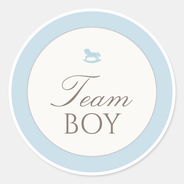 Pegatina Redonda Gender Reveal Voting Team Boy Teddy Bear Sticker (Anverso)