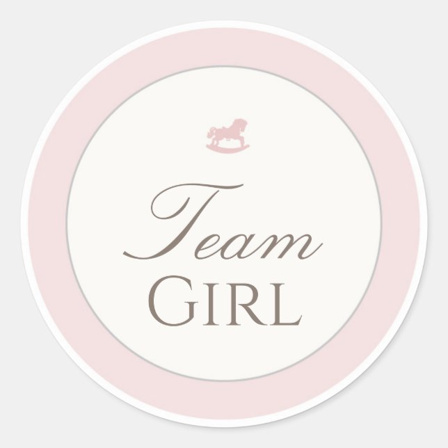 Pegatina Redonda Gender Reveal Voting Team Girl Teddy Bear Sticker (Anverso)