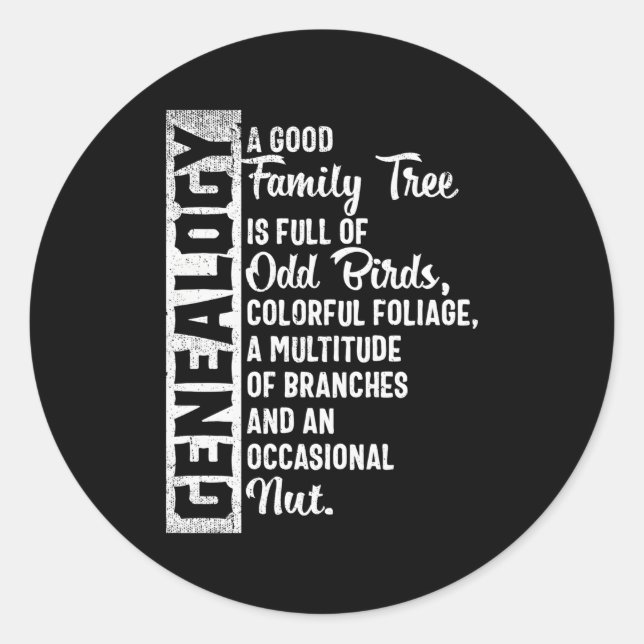 Pegatina Redonda Genealogía De Árboles De Familia personalizado Par (Anverso)